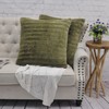 BYTIDE Striped Faux Fur Decorative Euro Throw Pillow Covers with
