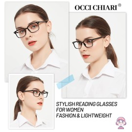 OCCI CHIARI Reading Glasses Women and Men Readers Black Clear Lightweight 0 1.0 1.25 1.5 1.75 2.0 2.25 2.5 3.0 3.5 To 6.0 (Black, 1.25)