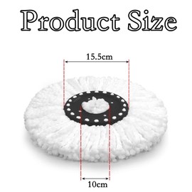 4 Pack Spin Mop Heads, Spin Mop Heads Replacement, Universal Spin Mop Heads Replacement, Spin Mop Heads for Cleaning Office, Indoor and Outdoor, Compatible with Most Spin Mops