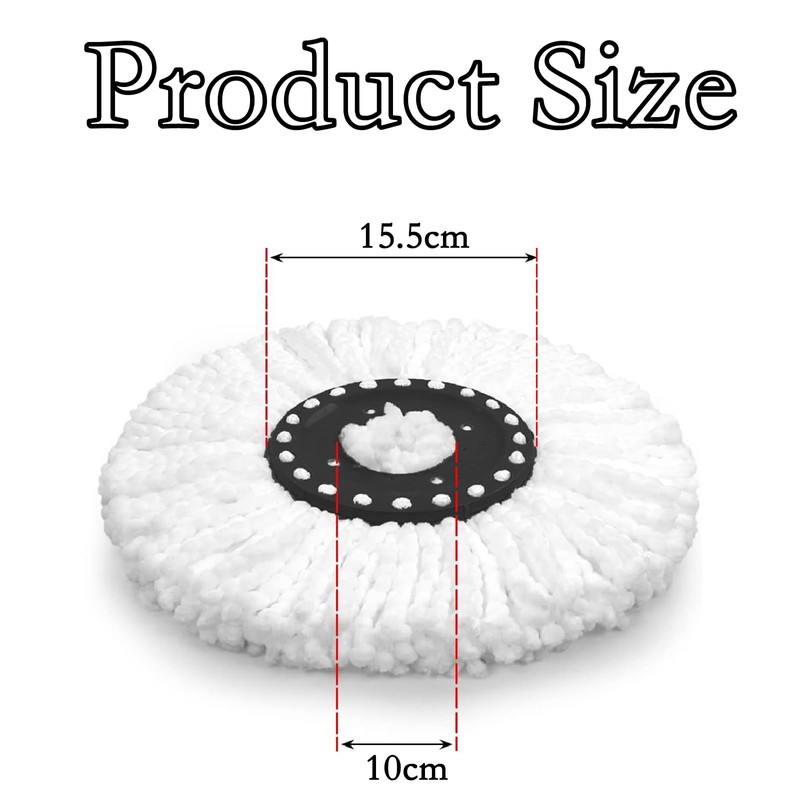 4 Pack Spin Mop Heads, Spin Mop Heads Replacement, Universal