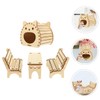 Angoily Natural Wood Hamster House Toy Hamsters Foraging Bed Coconut