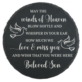 Son Memorial Plaque Memorial Son Garden Stone Slate Sympathy Stepping Stone for Loss of Son in Loving Memory of Son Memorial Grave Stone TNP90