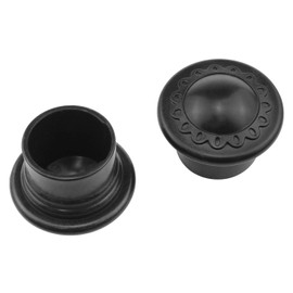 Zangc Plastic Curtain Pole End Plug Caps Curtain Rod Stopper for 1.1 "Diameter Curtain Rod Black 4 PCS