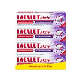 LACALUT Active Gum Protection & Healthy Enamel Pack of 4 (4 x 75 ml) - Medical Toothpaste for Strong Enamel, Healthy Gums & Natural White Teeth