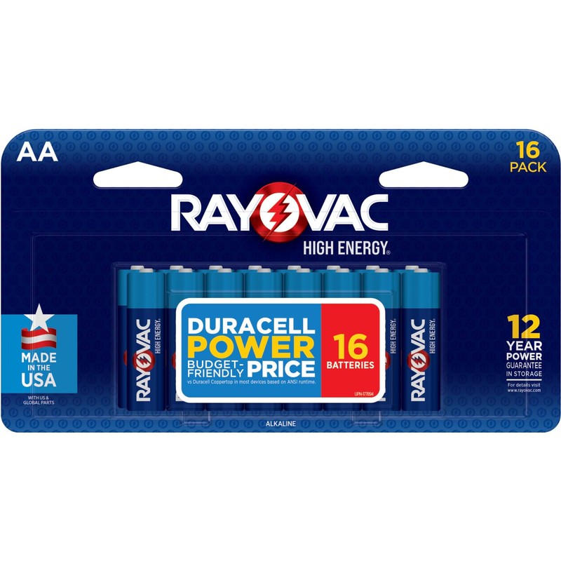 Rayovac High Energy AA Batteries (16 Pack), Double A Alkaline