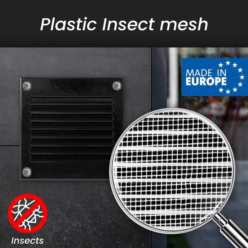 Repa Market 2-Pack 12x4 Inch Air Vent Cover/Black Galvanized Steel