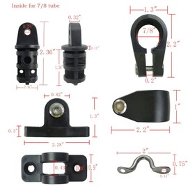 Bimini Top Fittings Hardware 7/8" Nylon Boat Top Fittings Hardware 3 Bow Bimini Top Hardware Fittings Set Boat Canopy Parts