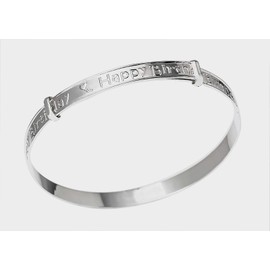 Children's First Birthday Bangle, Sterling Silver Bracelet 925 stamped, Birthday Gift Children's Bracelet, Baby Boy, Baby Girl 0-3yrs