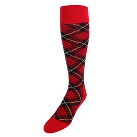 Trafalgar Men's Finn Tartan Plaid Over The Calf Mercerized Cotton Socks,