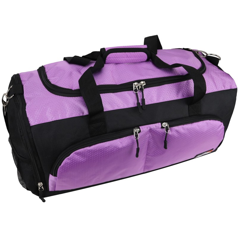 foolsGold Large Sports Holdall Duffel Bag - Black/Purple