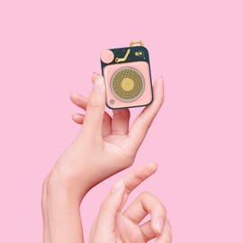 Muzen Mini Bluetooth Speaker, Button Portable Metal Small Cute Wireless Speaker, Rechargeable HiFi Loud Volume Audio Speaker with Portable Lanyard and Gift Box, Classic Retro Decor