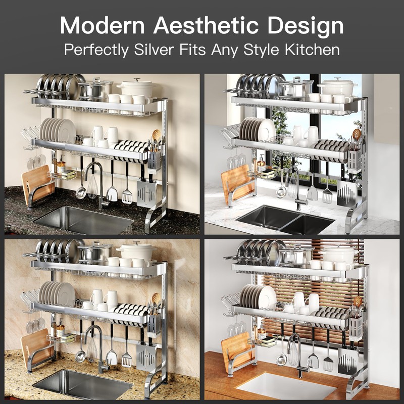 3 Tier Extra Large Stainless Steel Expandable Over The Sink