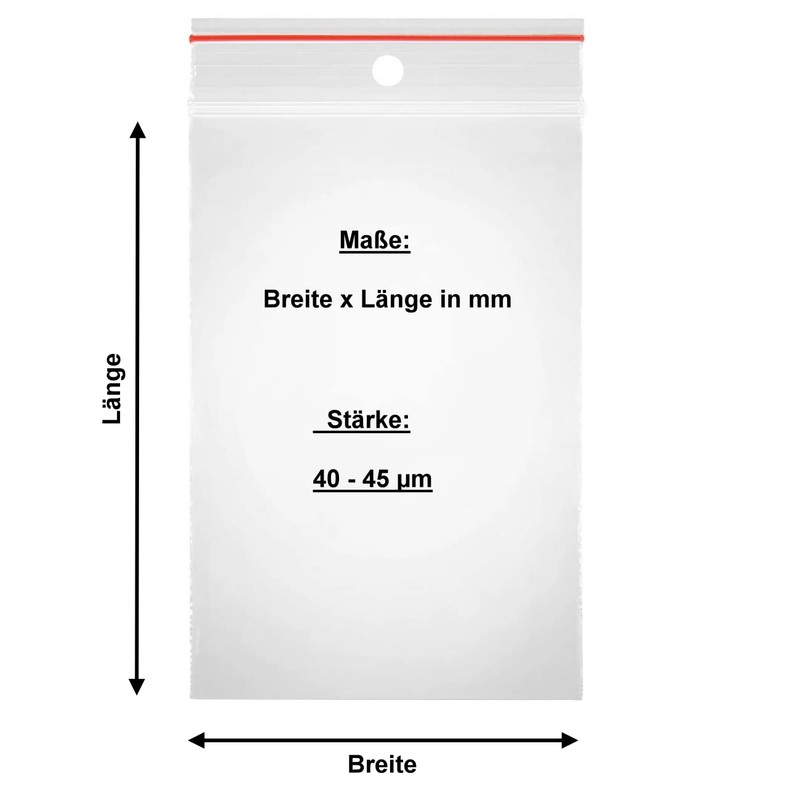 600 x Ziplock Bags Set with 6 Sizes, 100 Pieces