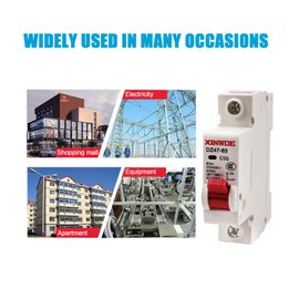 VOZINMOST AC Miniature Circuit Breaker 50A 230V/400V 1 Pole DIN Rail Mount Circuit Breaker DZ47-63 Circuit Breaker for Home Circuits