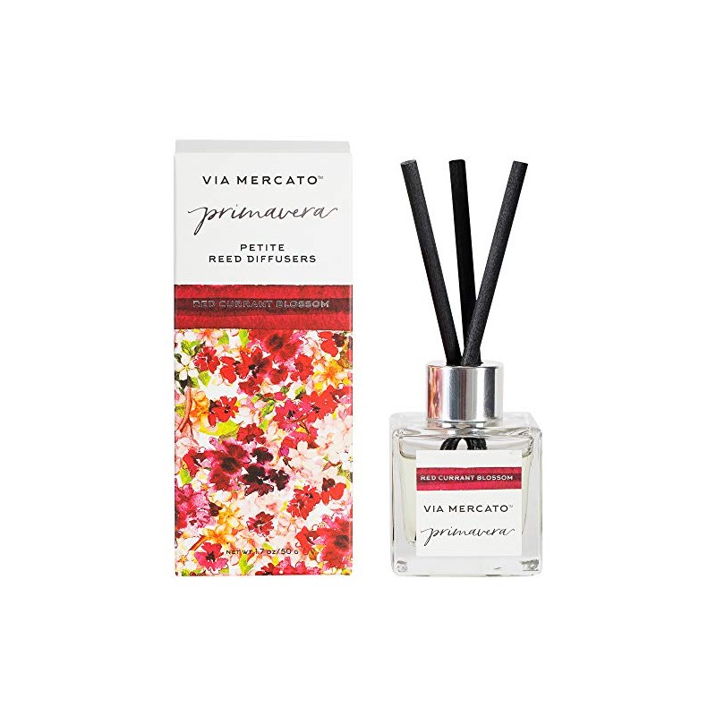 Via Mercato Primavera Spring Collection, Petite Reed Diffuser, Red Currant