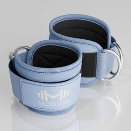 MODVEL Ankle Straps for Cable Machines - Adjustable, Comfortable Gym Accessories for Strength Training, Weightlifting, and Injury Recovery - Durable Padded Support for Men & Women