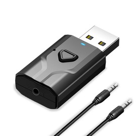 SKYBESS 2 in 1 Bluetooth 5.0 Transmitter Receiver for TV to Wireless Headphones, USB Bluetooth Car Receiver Adapter for Home Stereo, Wide Compatibility/Low Latency/HD Audio