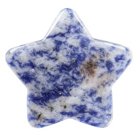 mookaitedecor Pack of 5 Star Shape Crystal Healing Stone, Polished Pocket Stones Palm Worry Chakra Stones for Reiki, Meditation, Jewellery Making & Home Decoration, Stone Crystal, Sodalite