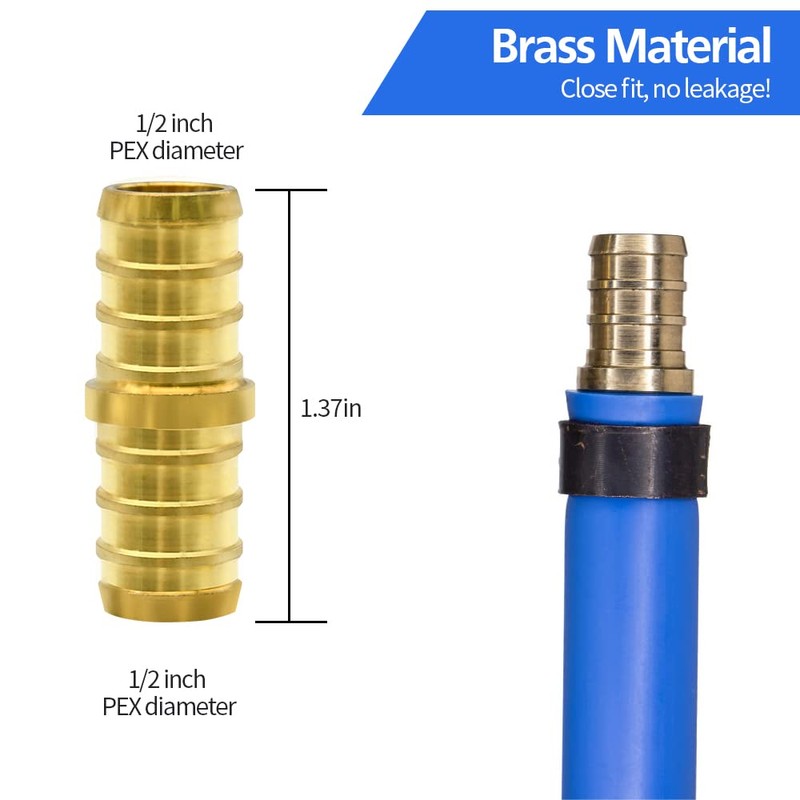 40pcs PEX Fittings, 1/2" Brass PEX Fittings, PEX Brass Crimp