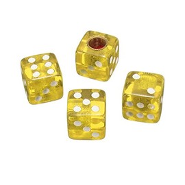 Topxome 4pcs Plastic Wheel Stem Tyre Air Valve Dustproof Cap Gold Dice Tire Tyre Valve Caps Bike Auto Truck Tire Valve Dust Cap (Yellow)