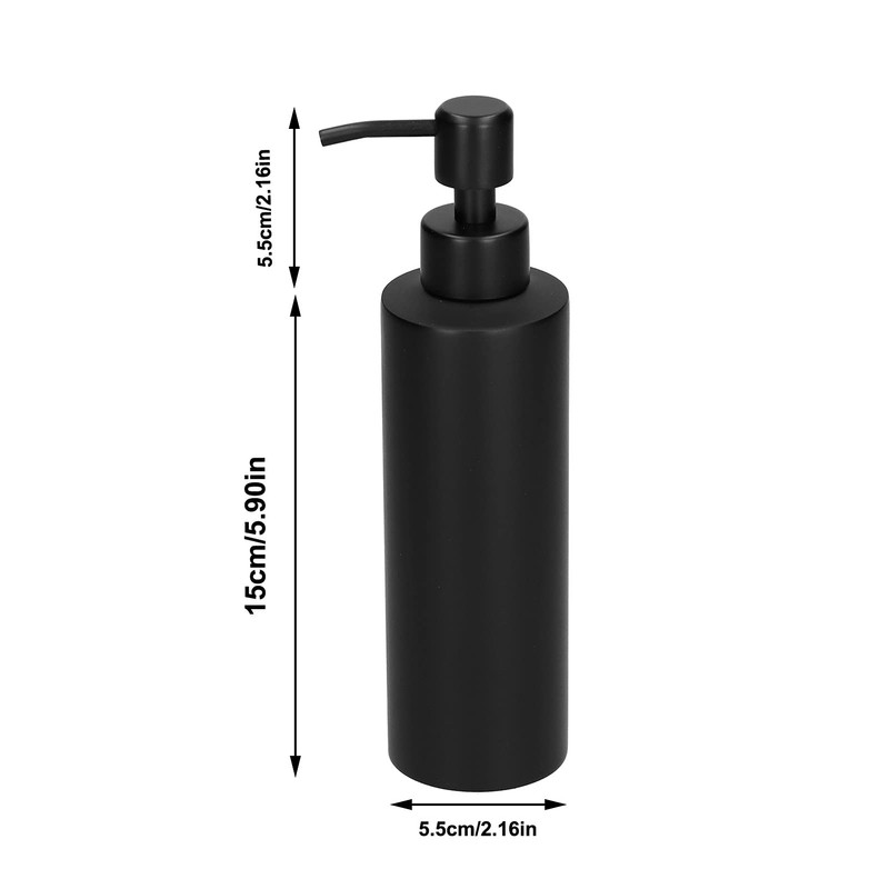 Soap Dispenser, 350ml Matte Black Stainless Steel Soap Dispenser Slim