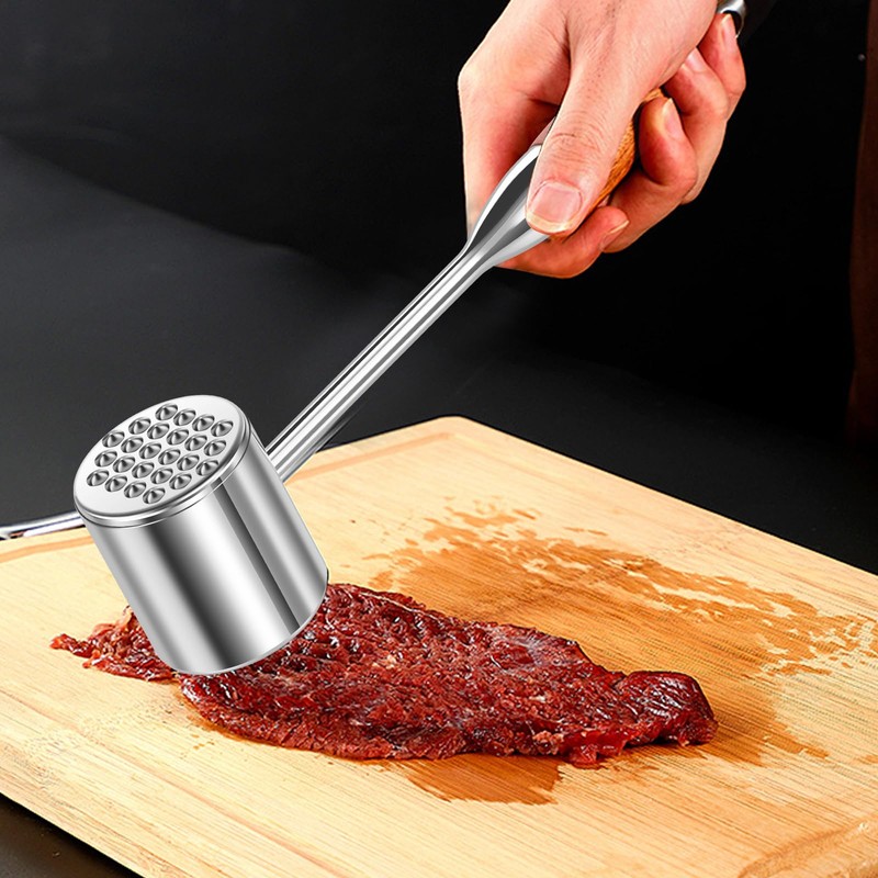 5PC 1.1Lb Dual-Side Meat Tenderizer Hammer, Heavy Duty Mallet with