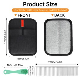 2Pcs Static Pet Hair Removal Glove, Reusable Electrostatic Pet Cat Dog Hair Remover Grooming Gloves Brush Tool for Couch, Furniture, Carpet, Car Seat,Dog Combs for Grooming Matting,Finger Toothbrush