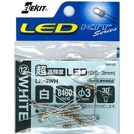 erekitto Ultra High Intensity LED (White, 3 mm) by LK – v-800 mAh-3wh