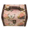 Treasure Chest Box Pink Butterfly Pattern Exquisite Retro Wooden PU