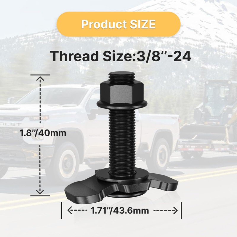 vandrabase 6 Pack L-Track Double Lug Threaded Stud Nut Fitting