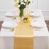 Counfeisly 4pcs Gold Satin Table Runners 12" x 108", Elegant