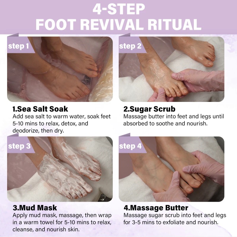 50Sets/Case Professional Deluxe Foot Spa Products 4 in 1 Pedicure