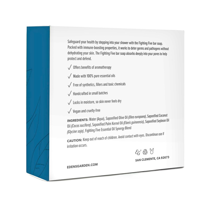 Edens Garden Fighting Five Bar Soap – Natural Cold-Processed Soap