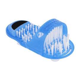 EBTOOLS Foot Brush, Foot Massage Brush, Shower Brush with Non-Slip Suction Cups, Slippers Shape for Bathrooms, Bathrooms and Washers, Blue 28 x 14 x 10 cm
