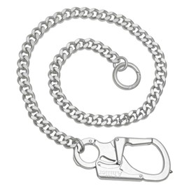 Ahiller Wallet Chain for Men, Lockable Carabiner with Tungsten Steel Taper, Heavy Duty Chain for Key Pocket Belt Jean (YK-Silver)