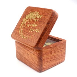 Sinzyo Natural Wooden Music Box with Customizable Photos Wind Up Musical Box Gifts for Christmas,Birthday and Valentine's Day(Character Rosewood, Tone:Can't Help Falling in Love)