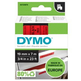 DYMO S0720870 Label Tape D1 45807 Tape Colour: Red Font Colour: Black 19 mm 7 m