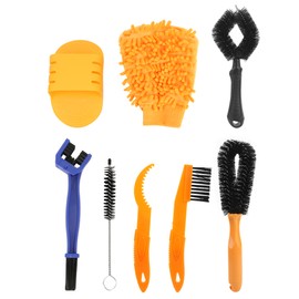 8pcs Bicycle Cleaning Tool Set Kit Bike Chain Tire Cleaning Brush Scraping Board Gloves