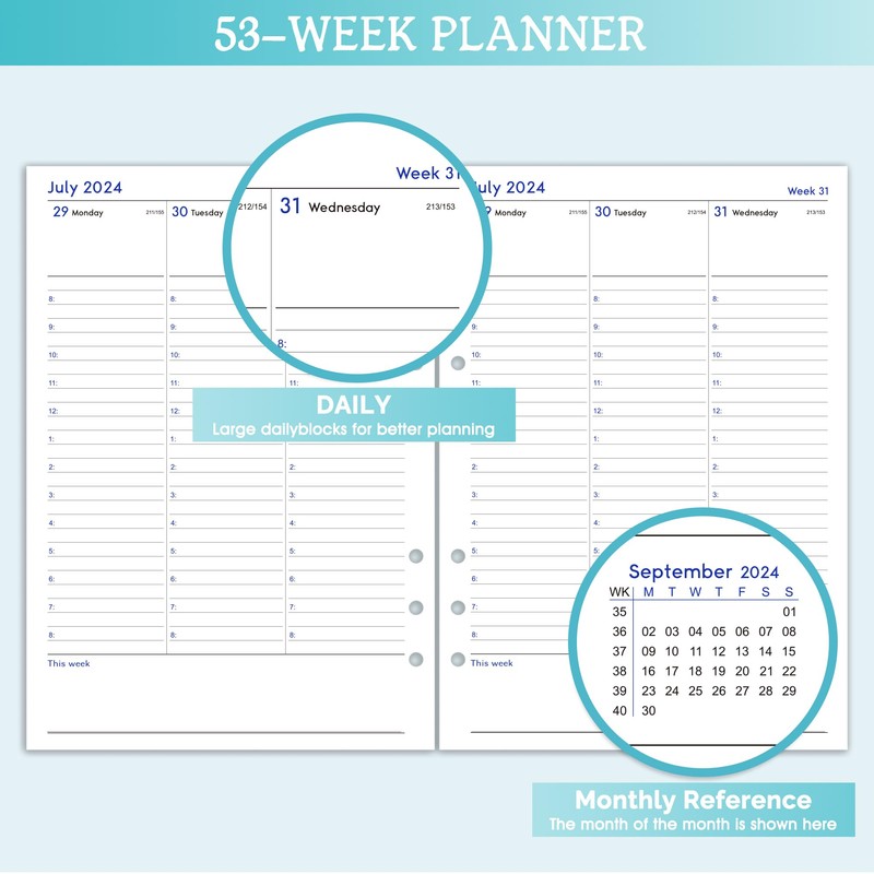 Academic Refill Diary 2024-2025 - Diary 2024-2025 Day Per Page,
