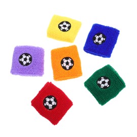 KICHOUSE 6Pcs Sports Wristbands Durable Sweat Absorbing Wrist Sweatbands for Boys Unisex Fashion Accessory Party Favor Birthday Supplies Football