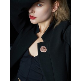 Fabric Rose Flower Brooch Pin for Women Girls Elegant Camellias Clip Corsage Jewelry Wedding Party Dance Banquet Pins for Lady Shirt Collar Clothing Accessories Brooches Fashion Silk Gifts Celebration Favors (Khaki)