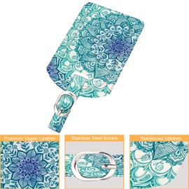 2 Pack Luggage Tags, Fintie Leather Name ID Labels with Privacy Cover for Travel Bag Suitcase