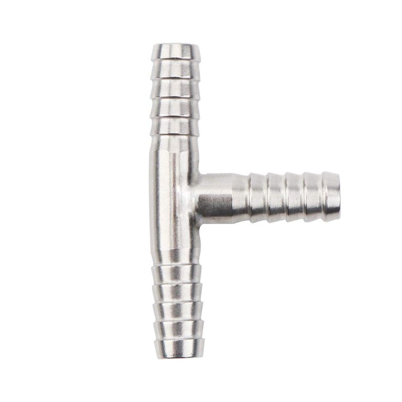 Beduan Stainless Steel 1/4" Hose Barb, 3 Way Tee T