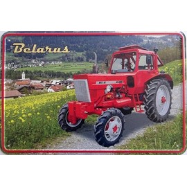 Blechschild Schild 20x30cm - Belarus MTS 82 Traktor Trecker DDR