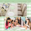 Houuqe 48pcs Sage Green Gingham Party Plates 7 Inch Checkered