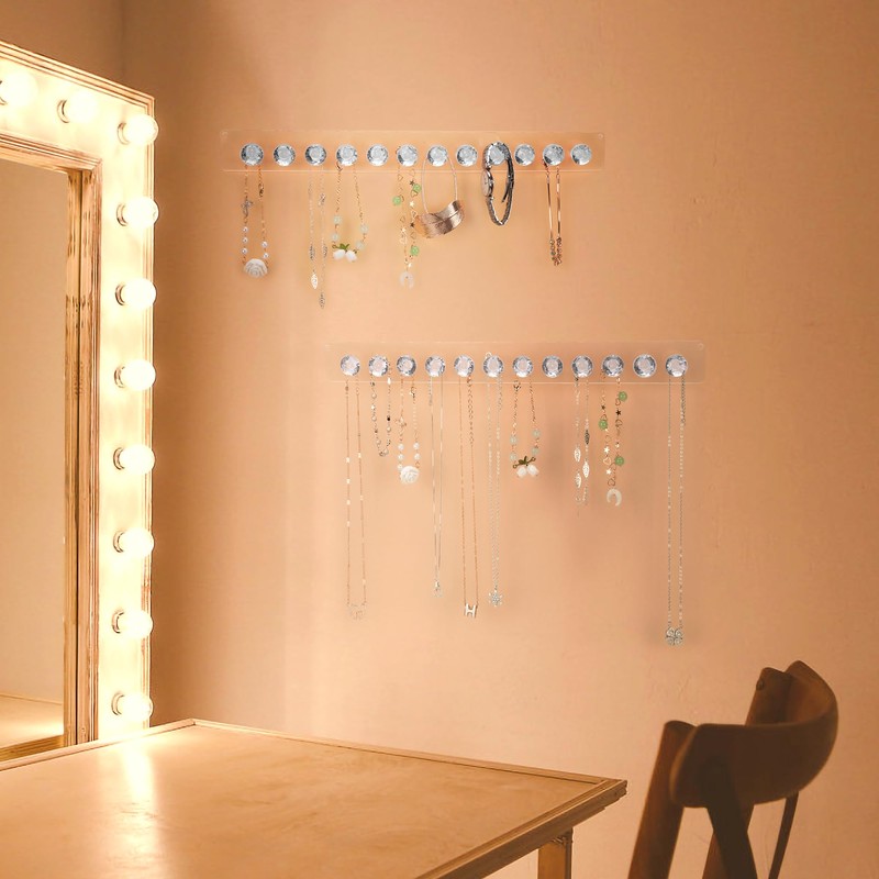 Newellsail Acrylic Necklace Holder Wall Mounted Necklace Hanger Jewellery Stand