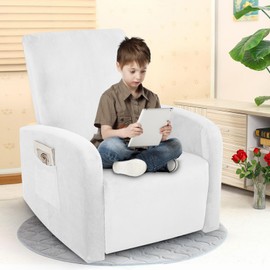 ZNSAYOTX 2025 Velvet Small Recliner Cover 3-Piece, Luxury Plush Recliner Chair Covers with Elastic Band & Ties Stay in Place, Stretch Reclining Slipcover for Lazy Boy Soft Washable (White)