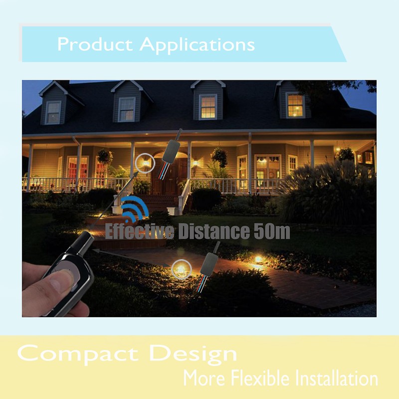 WOODGUILIN 2-Way Wireless Switch DC 12V Wireless Remote Control Switch