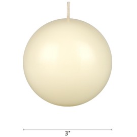 Mega Candles 1 pc Unscented Ivory Ball Round Candles, Hand Poured Premium Wax Candle 3 Inch x 3 Inch, Home Décor, Wedding Receptions, Occasions, Events, Festivities, Meditations, Relaxation