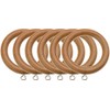 Jasmine Waldorf Wooden Curtain Pole Rings Pack of 6 (Teak